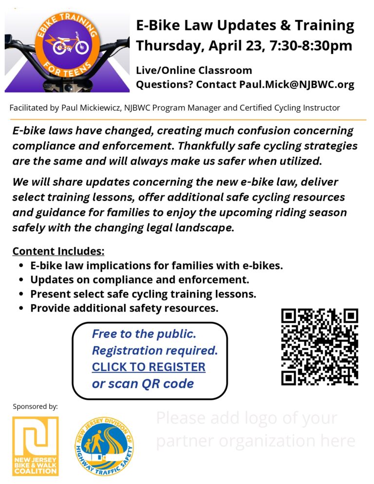 ebike training flyer for april 23 2026